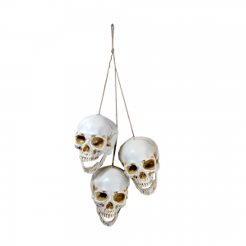 STRING OF 3 SMALL SKULLS 13X13X50CM