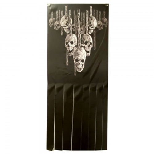 79" HANGING CURTAIN W/CHAINED SKULL HEADS, 50X200CM IN PBH 79" HANGING CURTAIN W/CHAINED SKULL HEADS, 50X200CM IN PBH