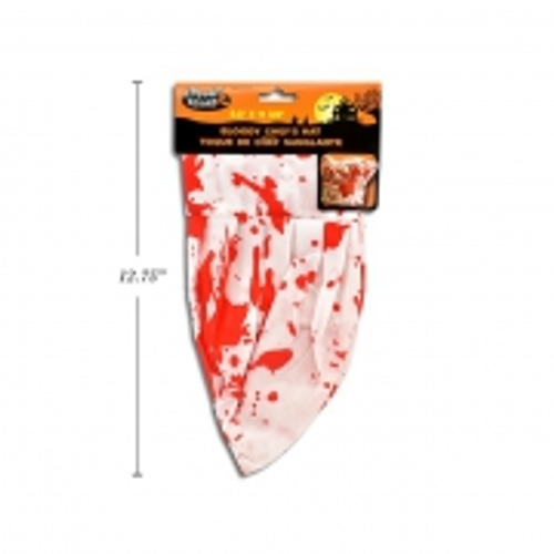 HWEEN BLOODY SET NON-WOVEN CHEF HAT 29X24CMH+ BUTCHER APRON 68.58X58.42CM HWEEN BLOODY SET NON-WOVEN CHEF HAT 29X24CMH+ BUTCHER APRON 68.58X58.42CM