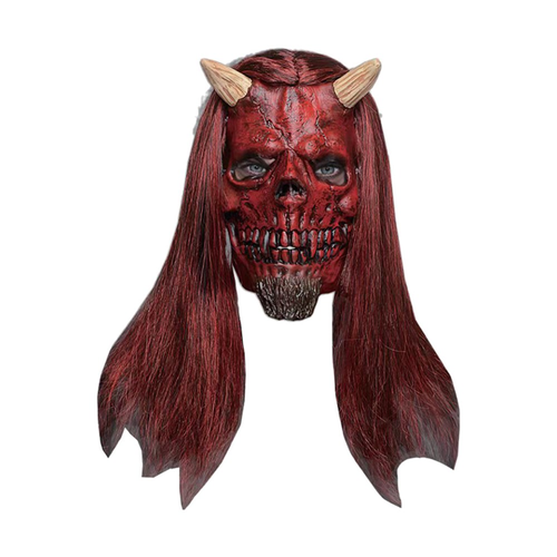 LATEX HORNED DEVIL MASK