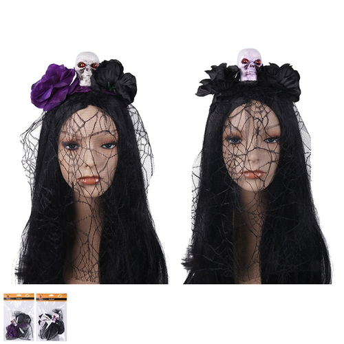 2A FLORAL SKULL HEADBAND 1PC 2A FLORAL SKULL HEADBAND 1PC