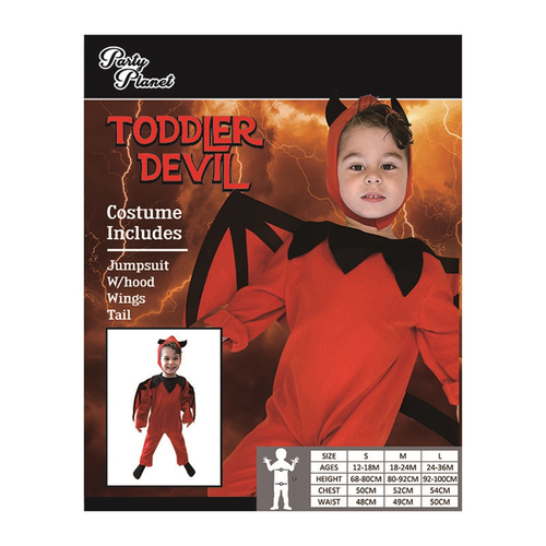 TODDLER DEVIL COSTUME-2A SIZES 18-24M AND 24-36M