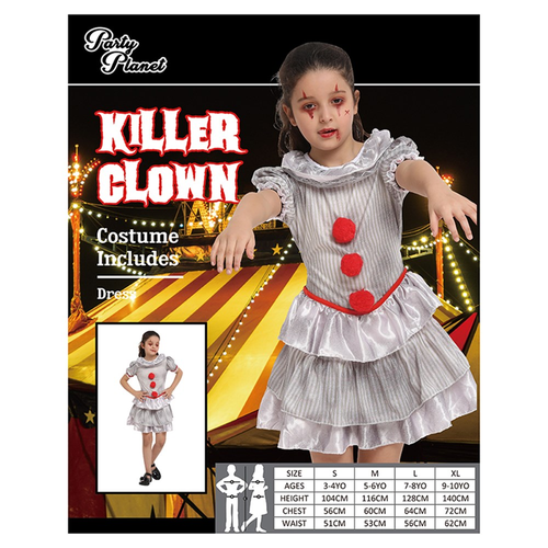 GIRLS HALLOWEEN CLOWN COSTUME-2A SIZES LRG AND XL GIRLS HALLOWEEN CLOWN COSTUME-2A SIZES LRG AND XL