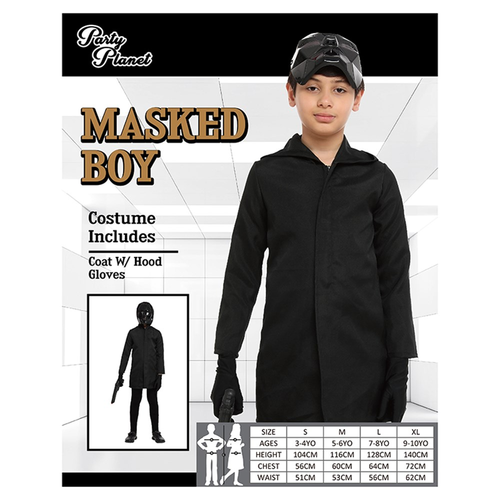 KIDS MASKED MAN JUMPSUIT-2A SIZES LRG AND XL KIDS MASKED MAN JUMPSUIT-2A SIZES LRG AND XL