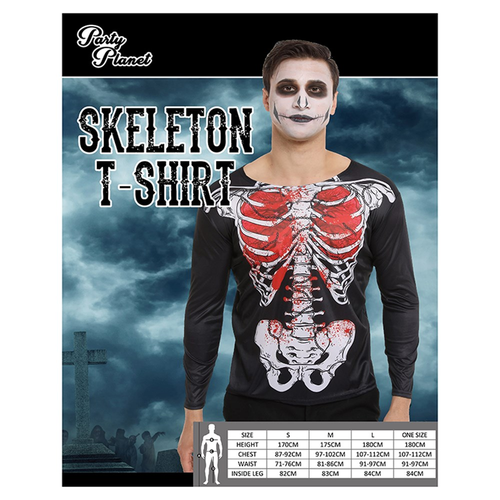 SKELETON T-SHIRT-2A SIZES LRG AND XL