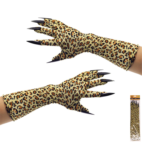 LONG LEOPARD GLOVES