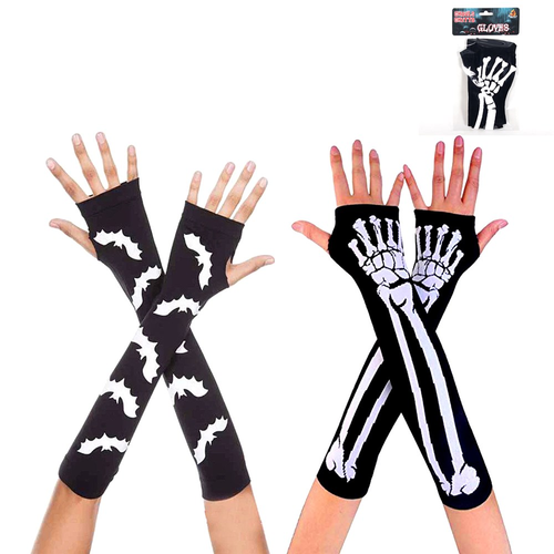 2A FINGERLESS LONG HWEEN GLOVES (1 DESIGN PER PACK) 2A FINGERLESS LONG HWEEN GLOVES (1 DESIGN PER PACK)