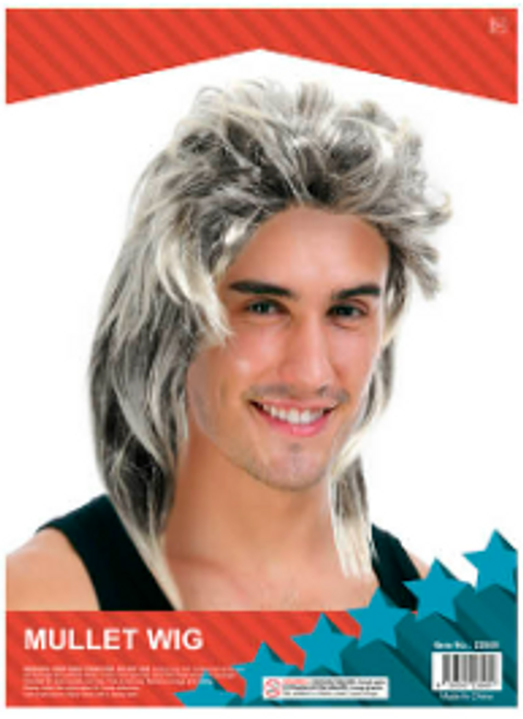 Mens Mullet Wig (Ash Blonde)