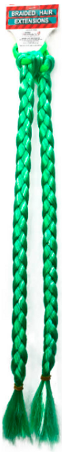 Long Coloured Braided Hair Extension (Green)