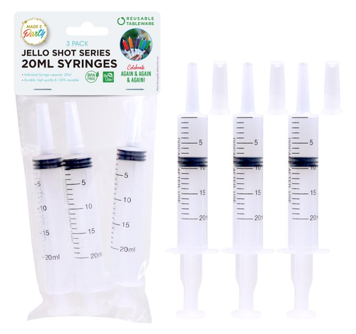 3PK 20ML Jello Shot Series Syringes