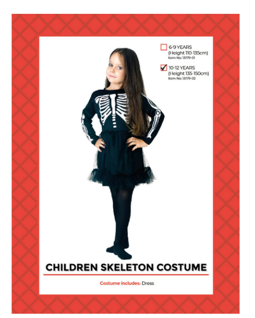 Children skeleton girl Costume (10-12 years) Children skeleton girl Costume (10-12 years)