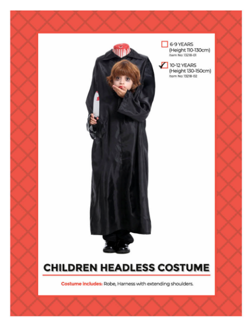 Child Headless Zombie Costume (10-12years) Child Headless Zombie Costume (10-12years)