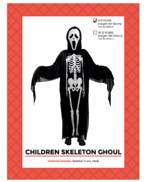 Children Skeleton Ghoul Costume (6-9 years)