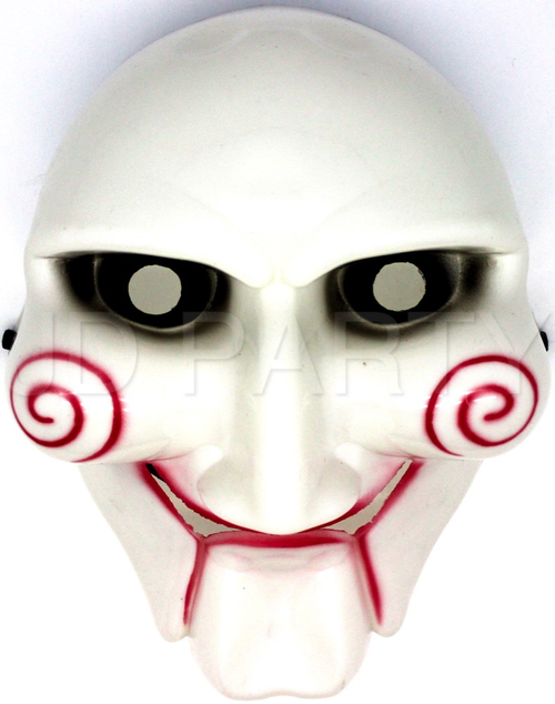 Plastic Mask (White with Red swirls)