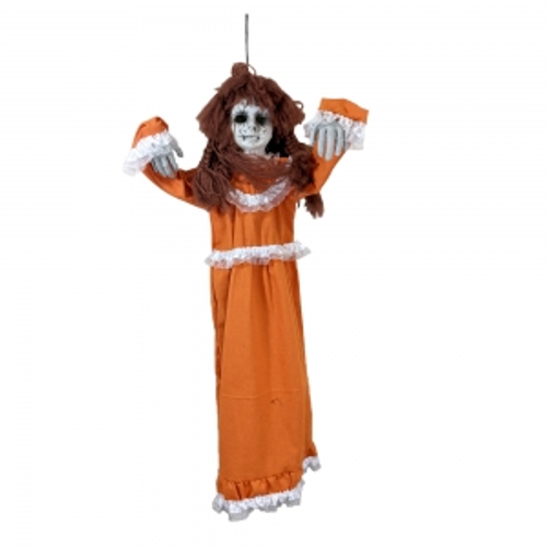 HANGING GIRL W/ LONG HAIR, , ORANGE DRESS