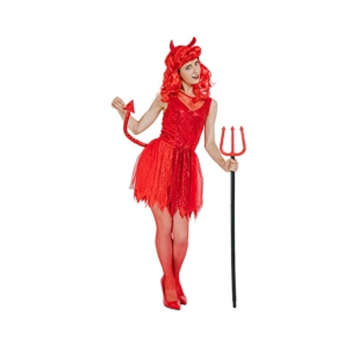 SEXY DEVIL   DRESS W/ TAIL , HEADPIECE ,