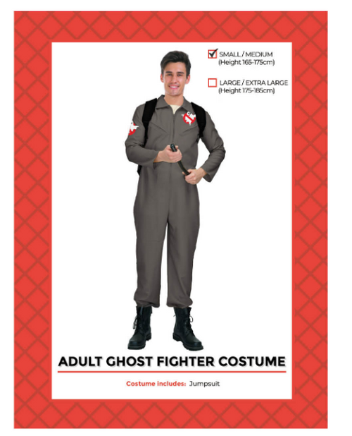 Adult Ghost Fighter Costume (S/M) Grey