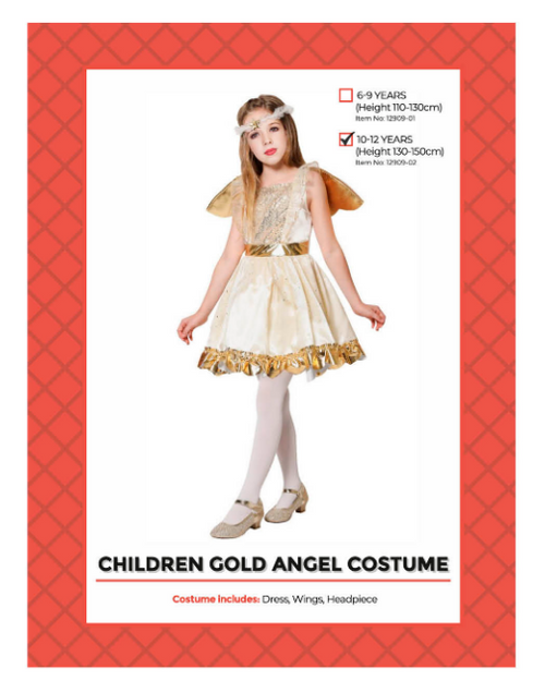 Children Golden Angel Costume (10-12 years) Children Golden Angel Costume (10-12 years)