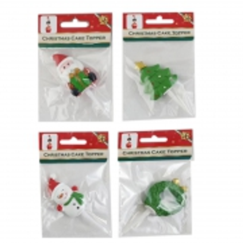 XMAS CAKE PICK 4ASST DESIGNS 1PC