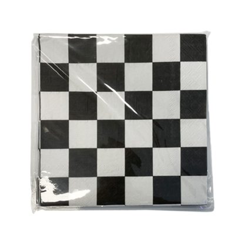 Black & White Checkered Napkins