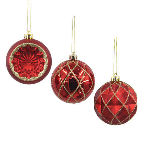 3A RED BAUBLES 8CM 1PC