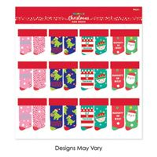 XMAS STAND KIDS SOCKS ASST DESIGNS 1PAIR