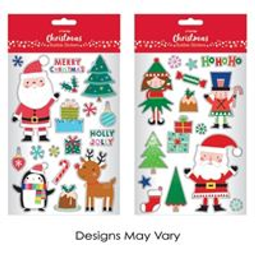 XMAS BUBBLE STICKER ASST 1PC