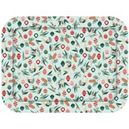 XMAS BAMBOO FIBRE TRAY 40X32CM FOLIAGE