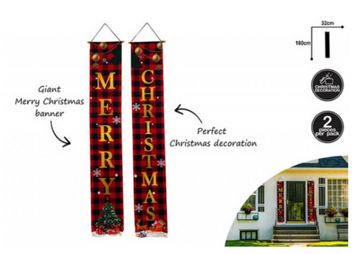GIANT TARTAN MERRY CHRISTMAS
