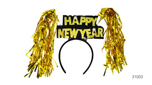 Happy new year tinsel headband