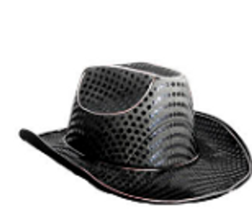 Light Up Sequin Cowboy Hat (Black)