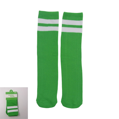 *40CM GREEN STRIPE KNEE HIGH SOCKS