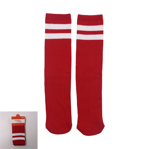 *40CM RED STRIPE KNEE HIGH SOCKS