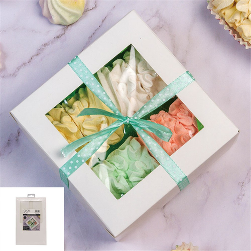 *2PK WHITE 4 CUPCAKE BOXES-18X18X10CM