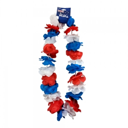 BLUE/RED/WHITE LEI W/ COLOUR CARD