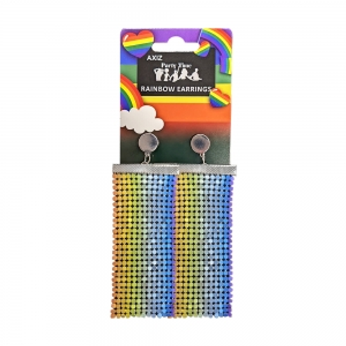 RAINBOW MESH EARRINGS ON HEADER CARD