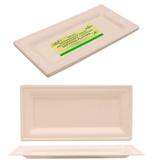 ECO Biodegradable Mini Platters - Rectangular -26CM x 13CM-6PK