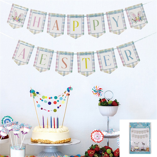 PASTEL TARTAN EASTER BUNTING