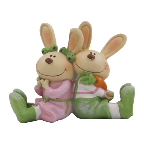 CUTE BUNNIES SITTING SIDE BY SIDE 12.5X5X10CM