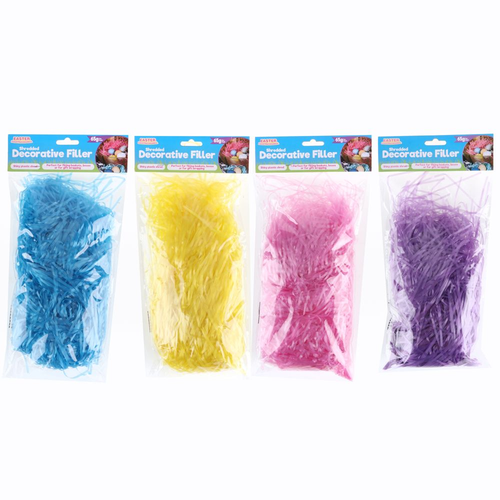 Shredded Plastic Coloured 65g Green, Orange, Pink, Blue, Yellow & Purple