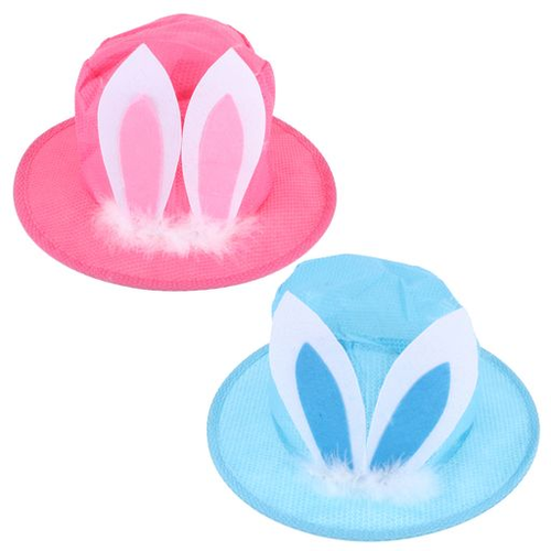 Craft Hat High Top With Bunny Ears Children's 30cm x 18cm Pink & Blue