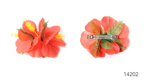 Hawaiian Hair Flower Clip (Red) 