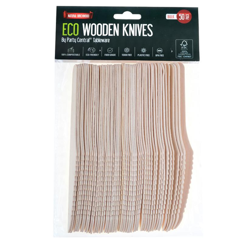 Eco-Friendly Wooden Knife - 16cm - 50pk