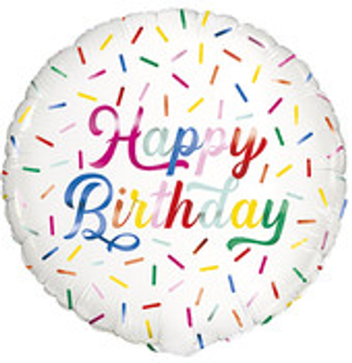 SPRINKLE HAPPY BIRTHDAY 18" FOIL BLN PKG