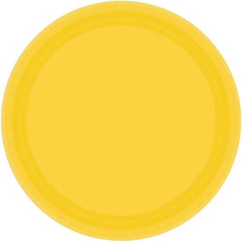 Ppr Plt 7in/17cm Rnd 20CT FSC Sunshine Yellow