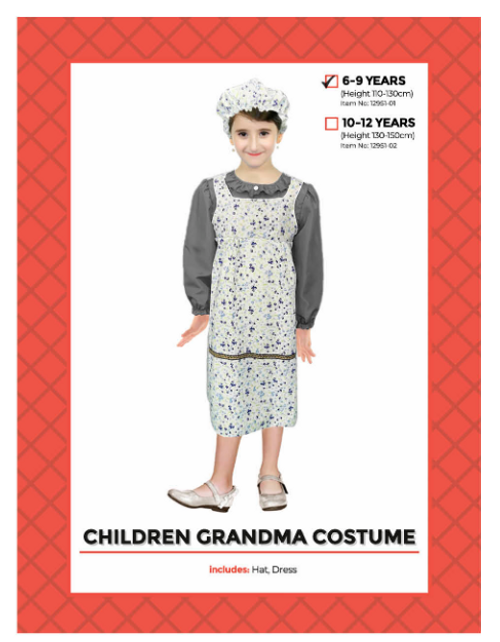 Children Grandma costume 6-9 was 91638-01