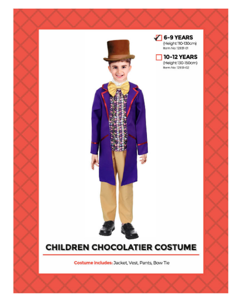 Children Chocolatier Costume 6-9 