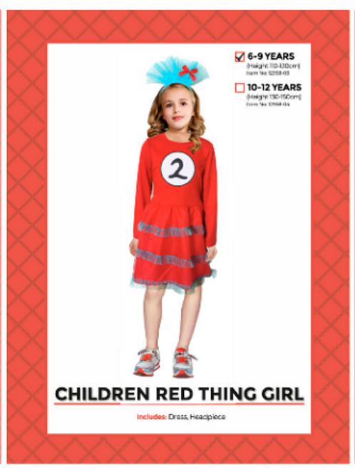 Children Red Thing 2 Girl Costume 6-9