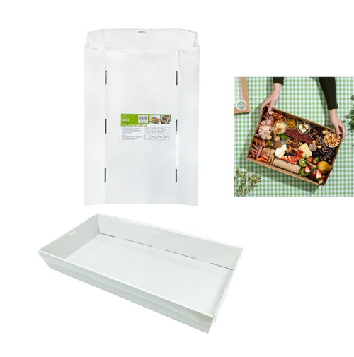 Grazing Box with Clear Plastic Lid - White Series 58CM x 28CM x 8CM