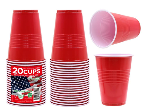 Red USA Style Cups (9OZ) 265ML-20PK